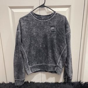 S | Nike Grey Acid Wash Crewneck